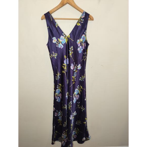 Talbots Intimates Floral Satin Nightgown Dress Slip Vintage - Picture 8 of 10